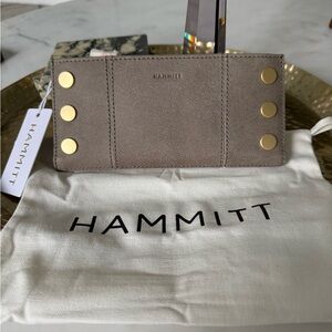 Hammitt Taupe Wallet with Gold Studs